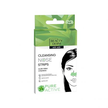 Beauty Derm čistící náplasti na nos s výtažkem z aloe vera, 3ks