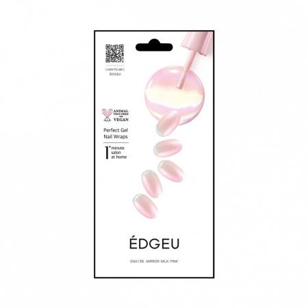 ÉDGEU gelové nalepovací nehty, Mirror Milk Pink, 16 ks