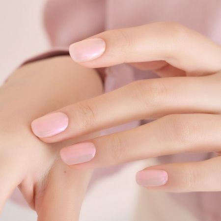 ÉDGEU gelové nalepovací nehty, Mirror Milk Pink, 16 ks