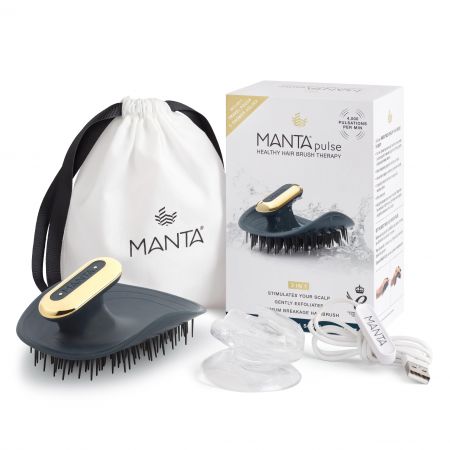 MANTA sonický pulzující kartáč pro zdravé vlasy, Ocean Blue