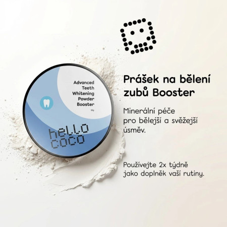 hello coco prášek na bělení zubů Booster, 30g