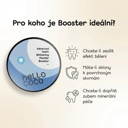 hello coco prášek na bělení zubů Booster, 30g