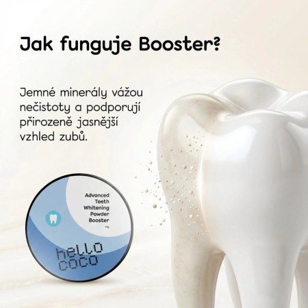 hello coco prášek na bělení zubů Booster, 30g