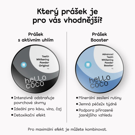 hello coco prášek na bělení zubů Booster, 30g
