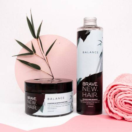 Brave New Hair bezsulfátový čistící šampon na mastné a citlivé vlasy, Balance, 250ml