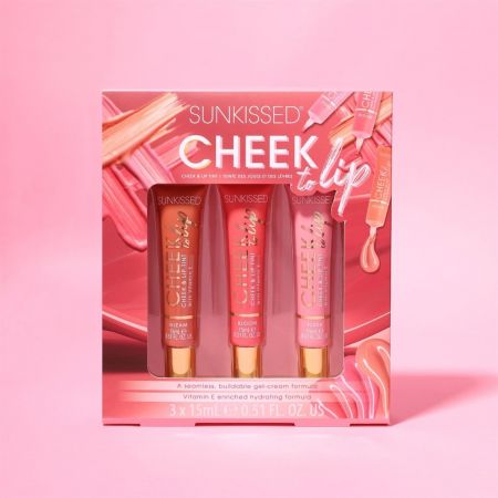 Sunkissed multifunkční krémové tinty na tvář a rty Cheek To Lip, 3x15ml