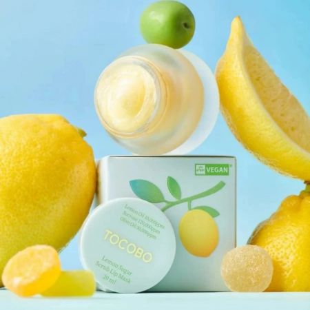 TOCOBO citrónový cukrový peeling a maska na rty Lemon Sugar Scrub Lip Mask, 20ml