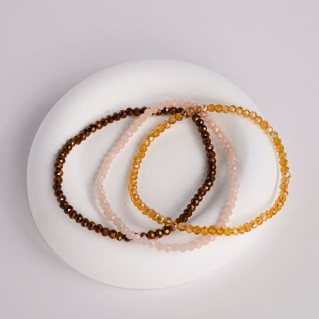 Náramek z korálků - zlatý