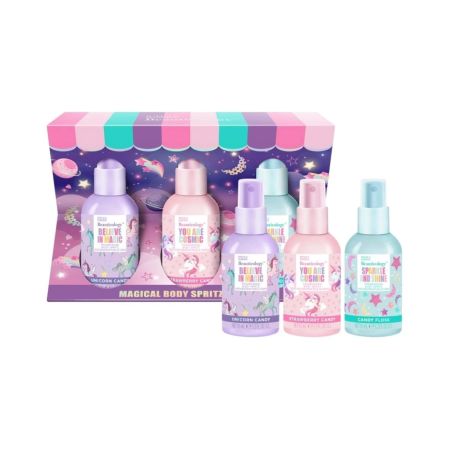 Baylis & Harding dárková sada sprejů s vůní cukrovinek Unicorn, 3ks