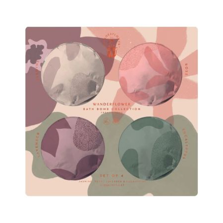 Wanderflower dárková sada šumivých bomb do koupele, 4ks 