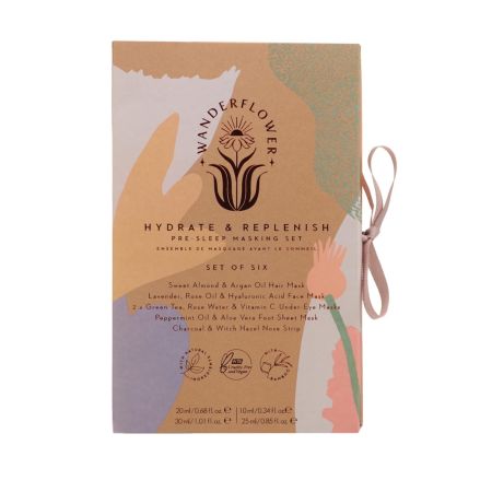 Wanderflower dárková sada hydratačních a regeneračních masek před spaním, 6ks 
