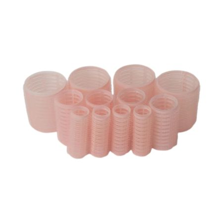 danielle creations růžové samodržící natáčky na vlasy Velcro Rollers, 12ks