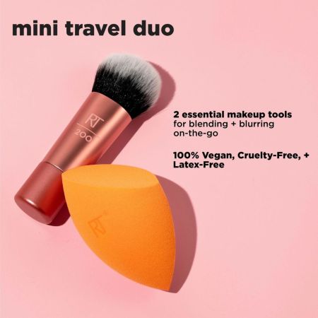 Real Techniques set štětce + pěnové houbičky Mini Travel Duo, 2 ks