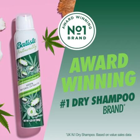 Batiste Naturally suchý šampon Coconut & Hemp, 200 ml