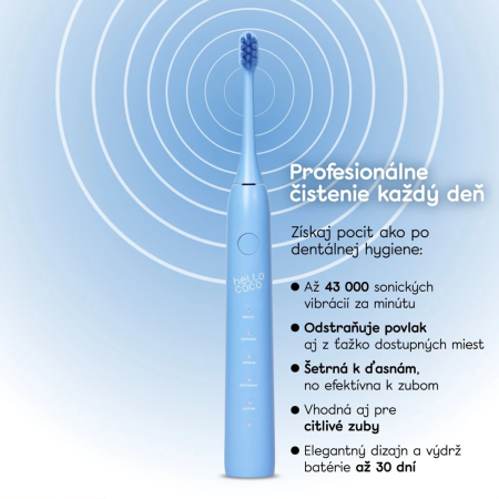 hello coco náhradní hlavice – modré, Electric Toothbrush Head Blue, 2ks