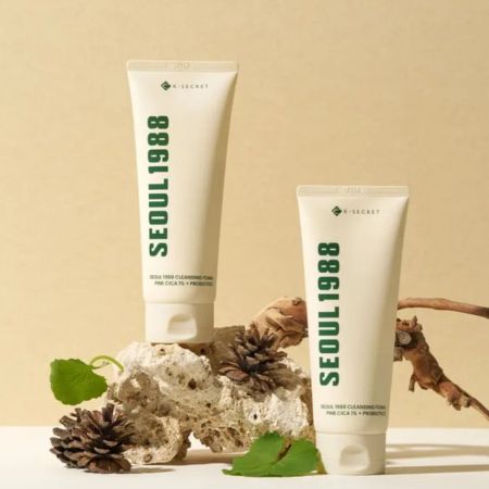 K-Secret čisticí pleťová pěna, Seoul 1988 Cleansing Foam: Pine Cica 1% + Probiotics, 150ml