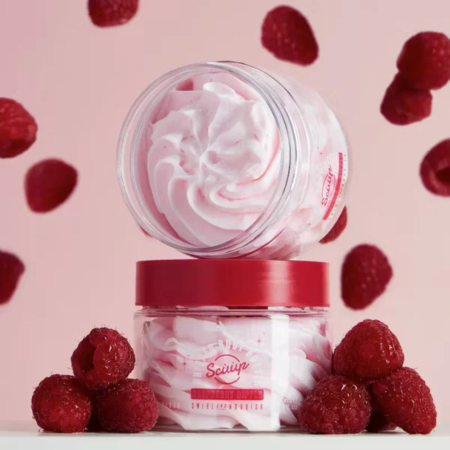 Face Facts šlehané tělové máslo s vůní maliny, Scuup - Raspberry Ripple Whipped Body Butter, 110ml