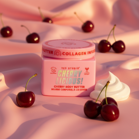 Yes Studio šlehané tělové máslo s vůní třešní, Cherry Licious, 400g