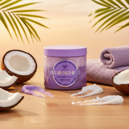 Yes Studio pečující tělový peeling, Layered Body Scrub, Coconut, 600g