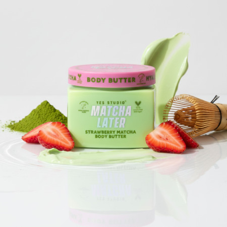 Yes Studio šlehané tělové máslo, Strawberry Matcha, 400g