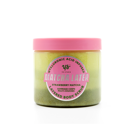 Yes Studio pečující tělový peeling, Layered Body Scrub, Strawberry Matcha, 600g