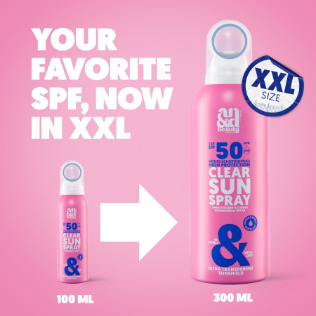 AN&D neviditelný ochranný sprej SPF50 na pleť a tělo, Clear Sun Spray XL, 300ml