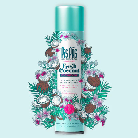 Pis Pas suchý šampon na vlasy, Coconut, 200ml