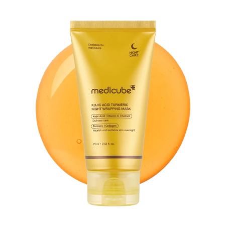 Medicube slupovací noční pleťová maska s kys. kojovou, Kojic Acid Turmeric Night Wrap 75ml
