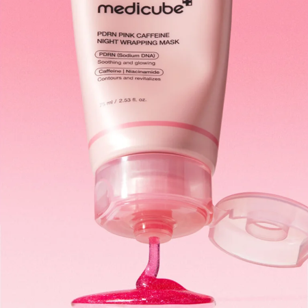 Medicube slupovací noční pleťová maska s PDRN a kofeinem, Pink Caff. Night Wrap. Mask 75ml