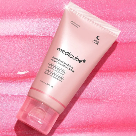 Medicube slupovací noční pleťová maska s PDRN a kofeinem, Pink Caff. Night Wrap. Mask 75ml