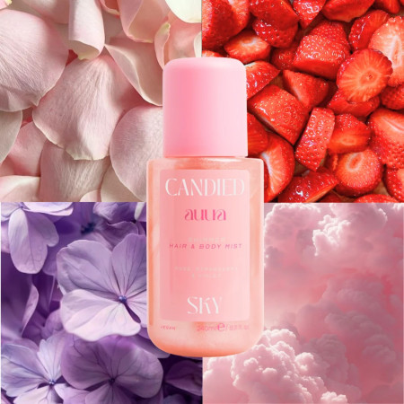 Face Facts voňavá třpytivá mlha na vlasy a tělo, Auura Shimmer - Candied Sky, 240ml
