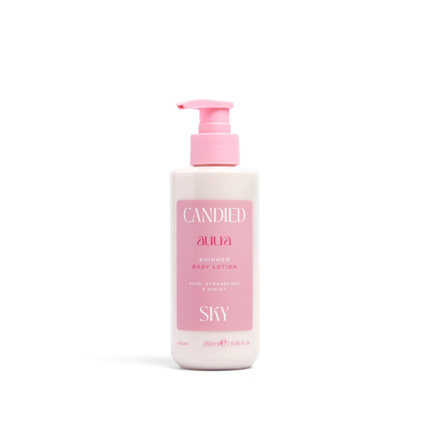 Face Facts třpytivé tělové mléko, Auura Shimmer Body Lotion - Candied Sky, 250ml