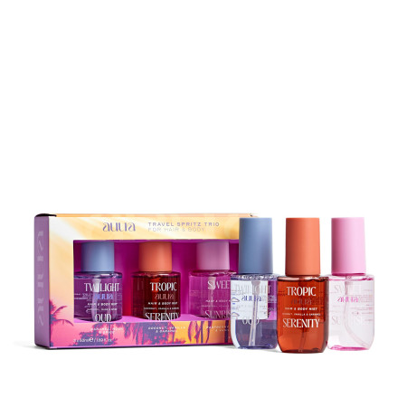 Face Facts dárková sada voňavých mlh na tělo a vlasy, Auura Travel Spritz Trio, 3x50ml