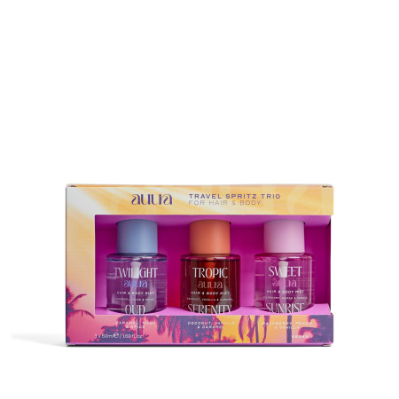 Face Facts dárková sada voňavých mlh na tělo a vlasy, Auura Travel Spritz Trio, 3x50ml
