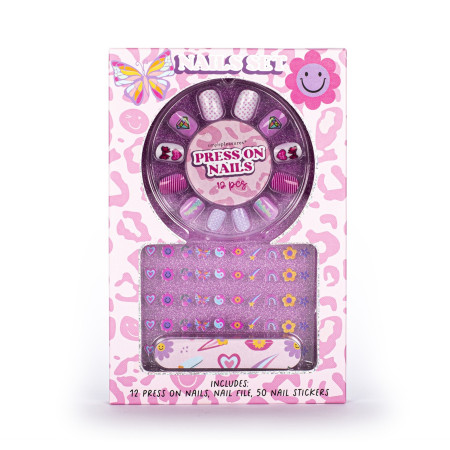 Tri Coastal dárková sada na nehty ve vánočním balení, Nails Set - Purple, 1ks