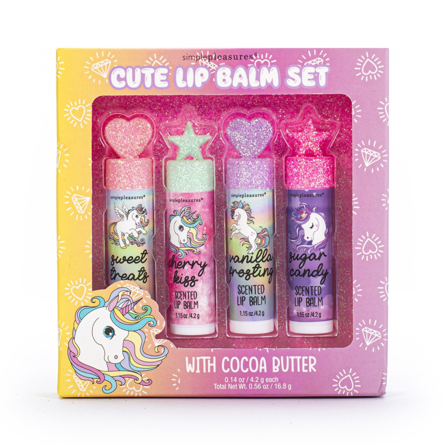 Tri Coastal dárková sada balzámů na rty s kakaovým máslem ve vánočním balení, Cute Lip Balm