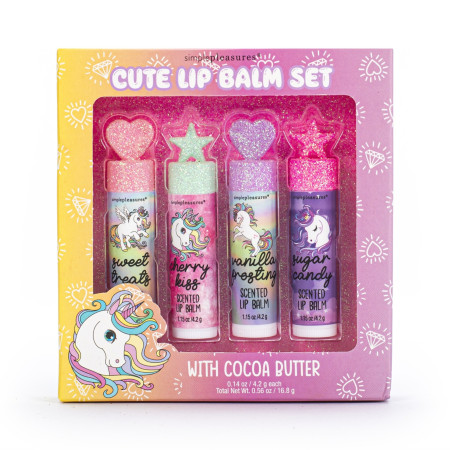 Tri Coastal dárková sada balzámů na rty s kakaovým máslem ve vánočním balení, Cute Lip Balm