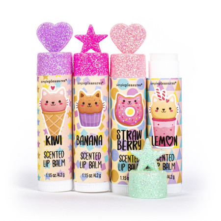 Tri Coastal dárková sada balzámů na rty s kakaovým máslem ve vánočním balení, Cute Lip Balm