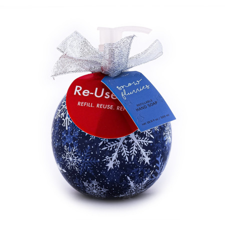 Tri Coastal tekuté mýdlo na ruce ve vánočním designu - baňka, Snow Flurries, 500ml
