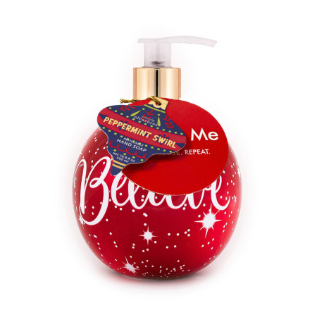 Tri Coastal tekuté mýdlo na ruce ve vánočním designu - baňka, Peppermint Swirl I., 500ml
