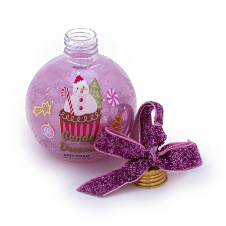 Tri Coastal tekutá pěna do koupele ve vánočním designu - baňka, Candy Dreams, 240ml