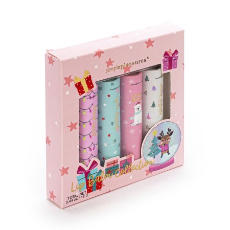 Tri Coastal dárková sada balzámů na rty ve vánočním balení, Lip Balm Collection - Pink, 4x3g