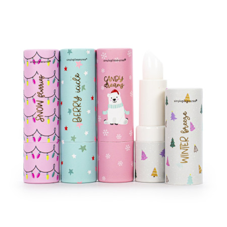 Tri Coastal dárková sada balzámů na rty ve vánočním balení, Lip Balm Collection - Pink, 4x3g