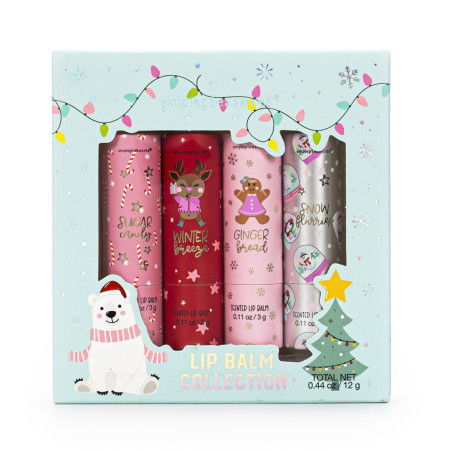 Tri Coastal dárková sada balzámů na rty ve vánočním balení, Lip Balm Collection - Blue, 4x3g