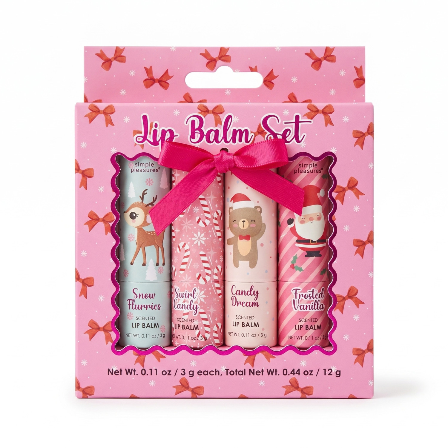 Tri Coastal dárková sada balzámů na rty ve vánočním balení, Lip Balm Set, 4x3g
