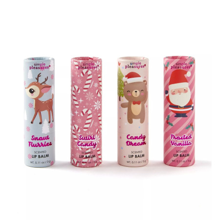 Tri Coastal dárková sada balzámů na rty ve vánočním balení, Lip Balm Set, 4x3g