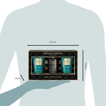 Baylis & Harding dárková sada pro muže, Black Pepper & Ginseng Men's Luxury Mini Trio Gift Set, 3ks