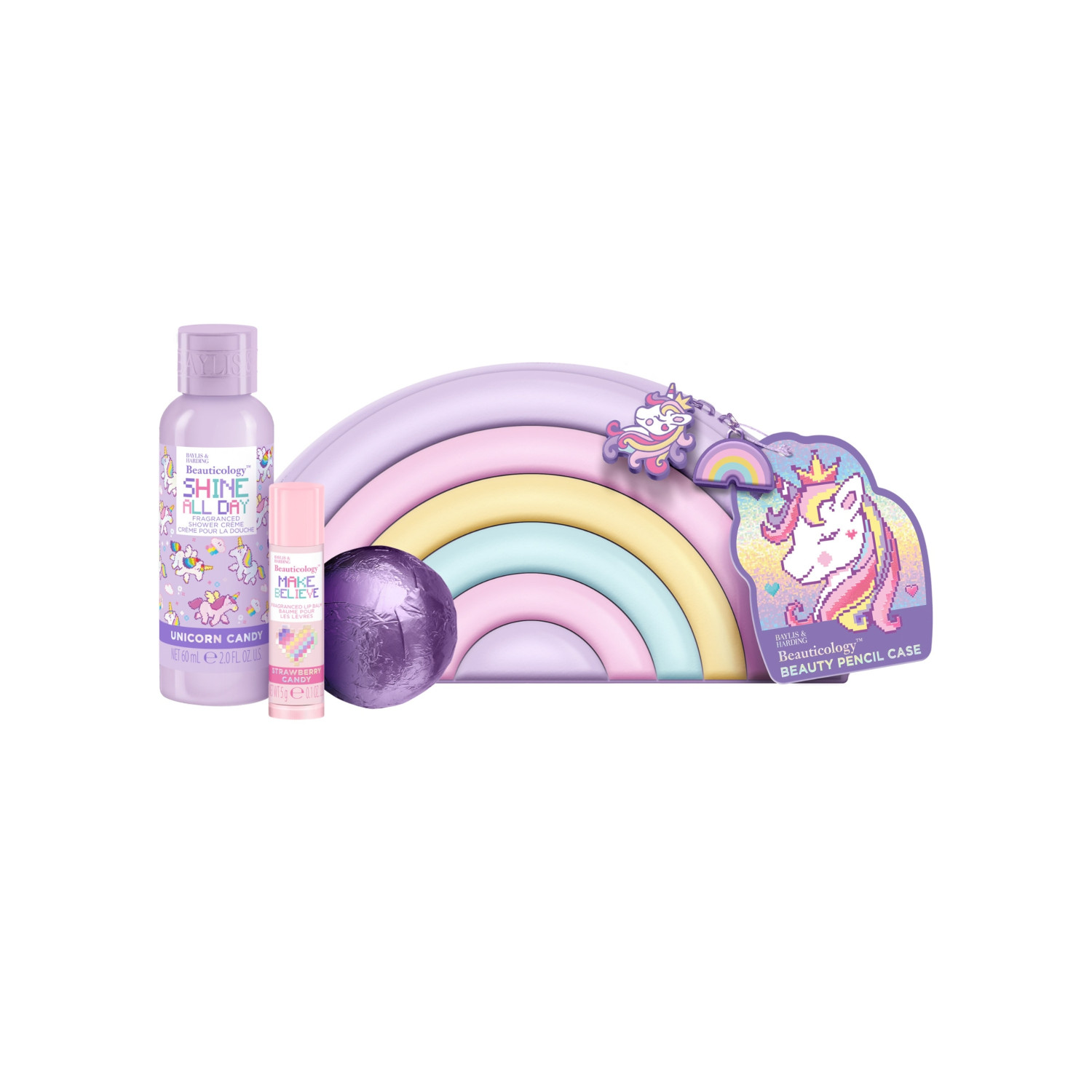 Baylis & Harding dárková sada Beauticology Rainbow Pencil Case Gift Set, 3ks