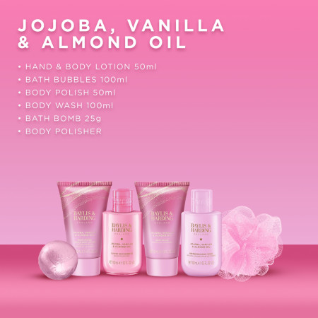 Baylis & Harding dárková sada, Jojoba, Vanilla & Almond Oil Luxury Pamper Present Set, 6ks