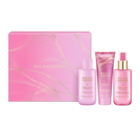 Baylis & Harding dárková sada, Jojoba, Vanilla & Almond Oil Gift Wrapped Pamper Set, 3ks